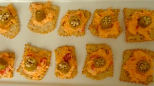 Another look at the little bits of goodness. If you like some snappy heat stir in some chopped jalepeno peppers or top with a slice of jalepeno instead of the pickled okra.