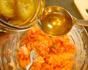 Lastly, is the pickle juice. This is juice from my own bread-and-butter pickle (sweet pickles). Adds a great tang and touch of sweetness. It is my mom's "secret ingredient".