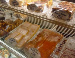 The display case at Wright Square Cafe. They serve a great lunch too, but the sweets are the draw here!