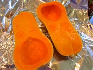 preparing butternut squash