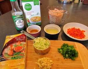 The ingredients, well except I left out the Mirin. Oops. 