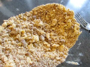 Mix the streusal topping in a separate bowl. It should be crumbly.